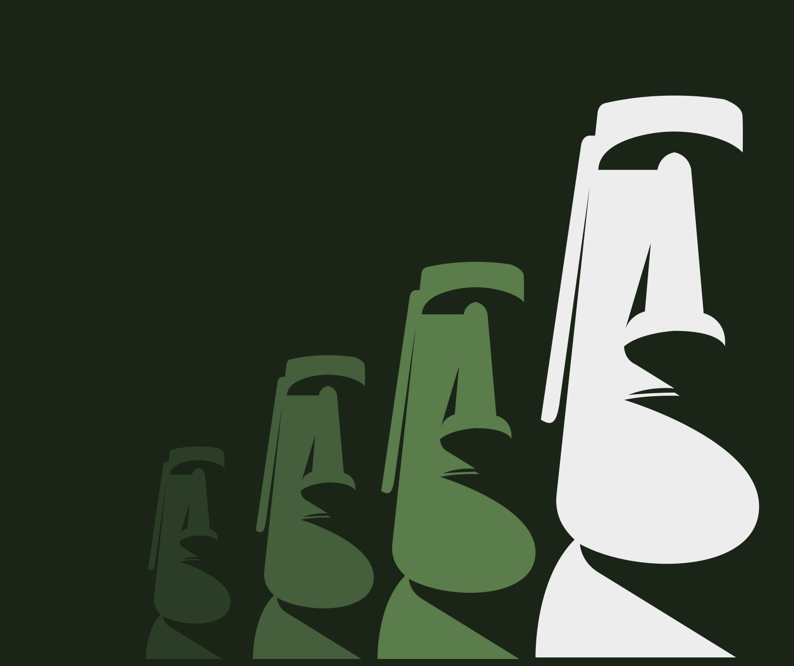 Moai Statues Outline living room rug - TenStickers