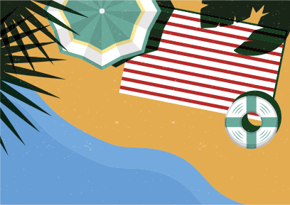 Beach Picnic Scene nature rug - TenStickers