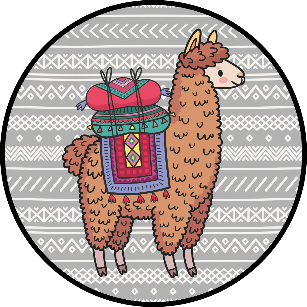 Llama with Saddle kids rug - TenStickers