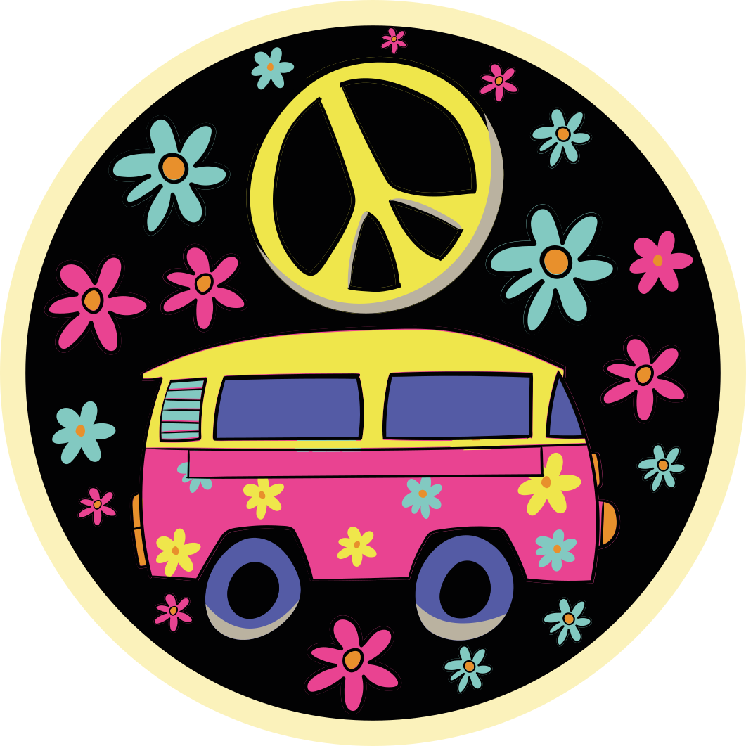 Flower Power Van kids rug - TenStickers