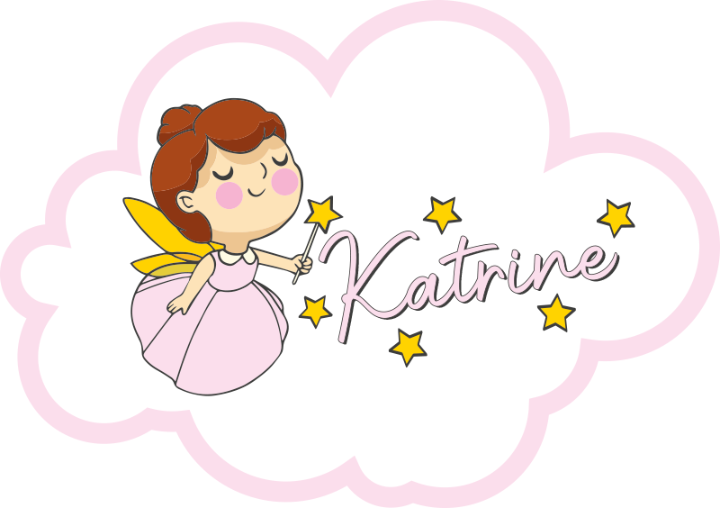 Fairy magic with name nursery rug - TenStickers