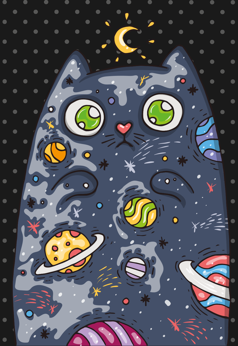 Cosmic Cat Adventure kids rug - TenStickers