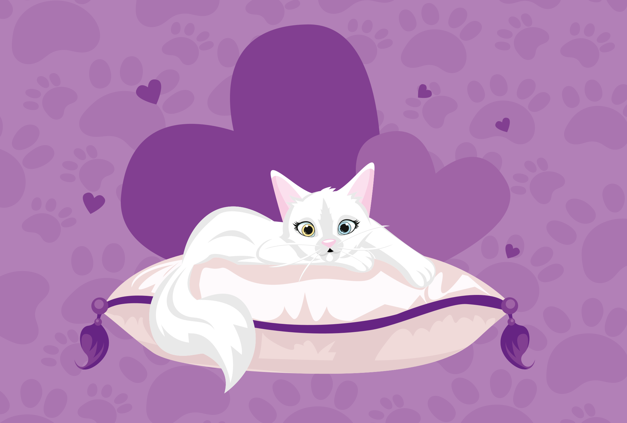 Sweet Cat Cushion animal mat - TenStickers
