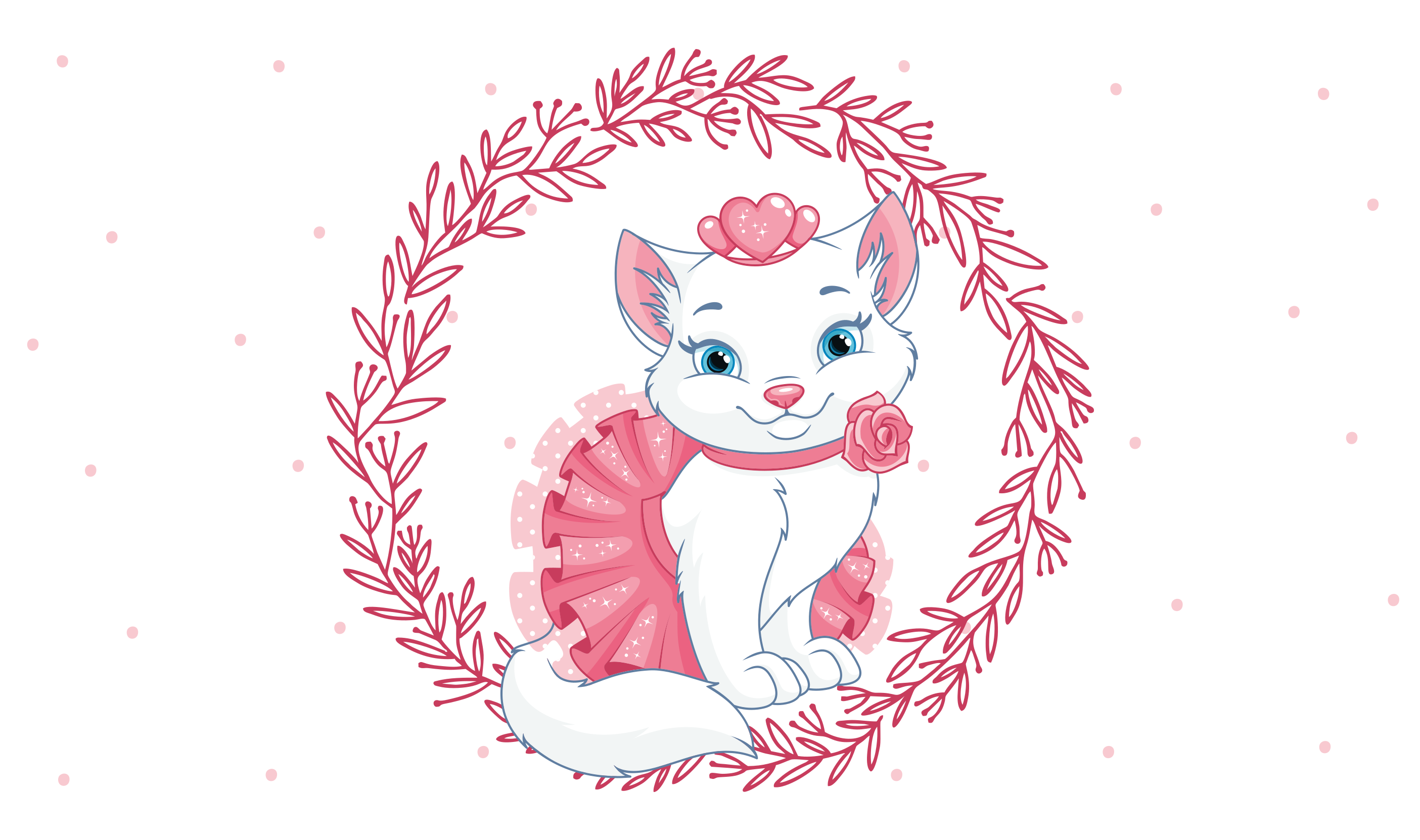 Charming Cat Illustration kids carpet - TenStickers