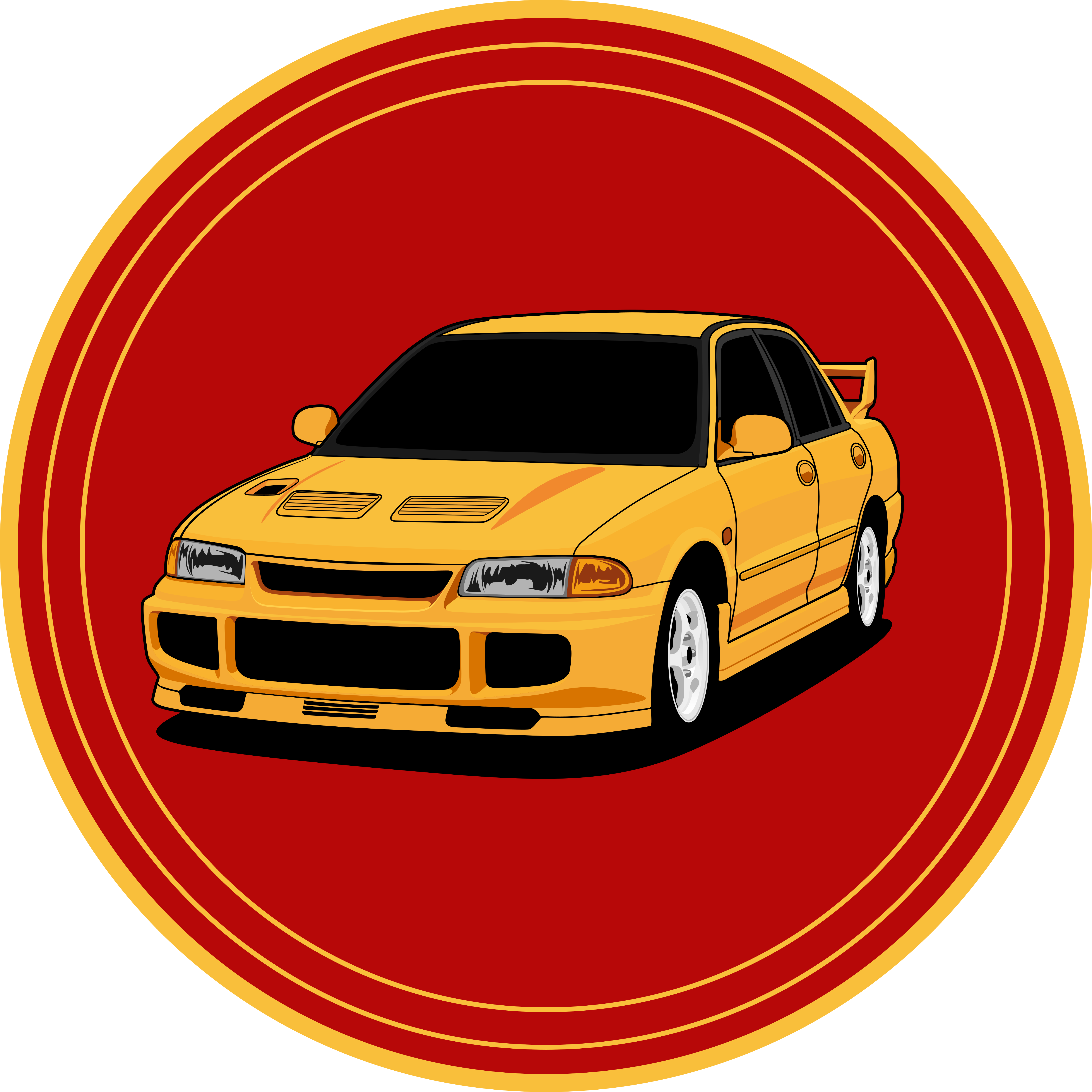 YELLOW SPORTS CAR teenage bedroom rug - TenStickers