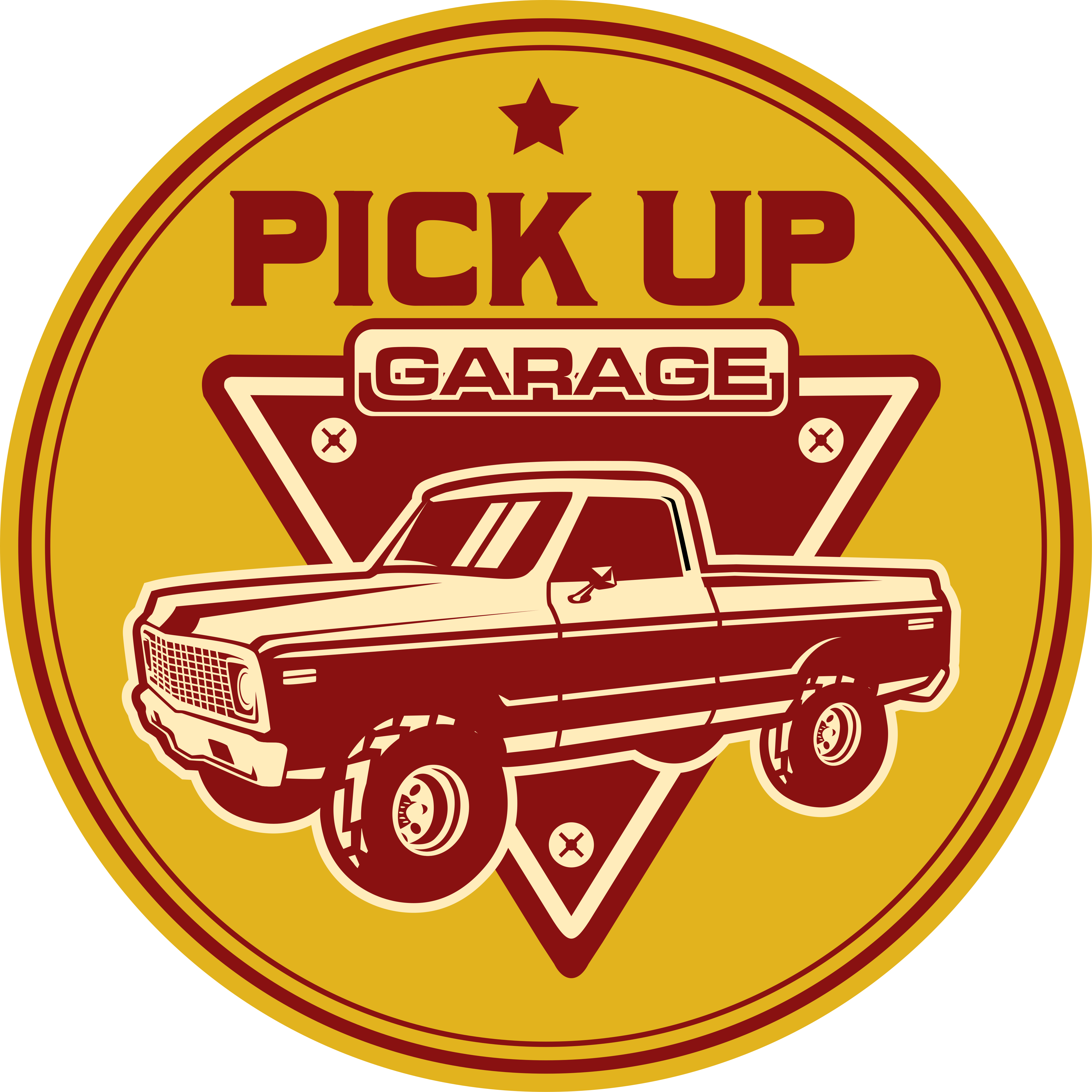 Classic pickup garage vintage rug - TenStickers