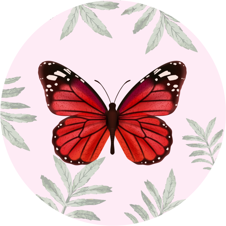 Butterfly Design floral rug - TenStickers