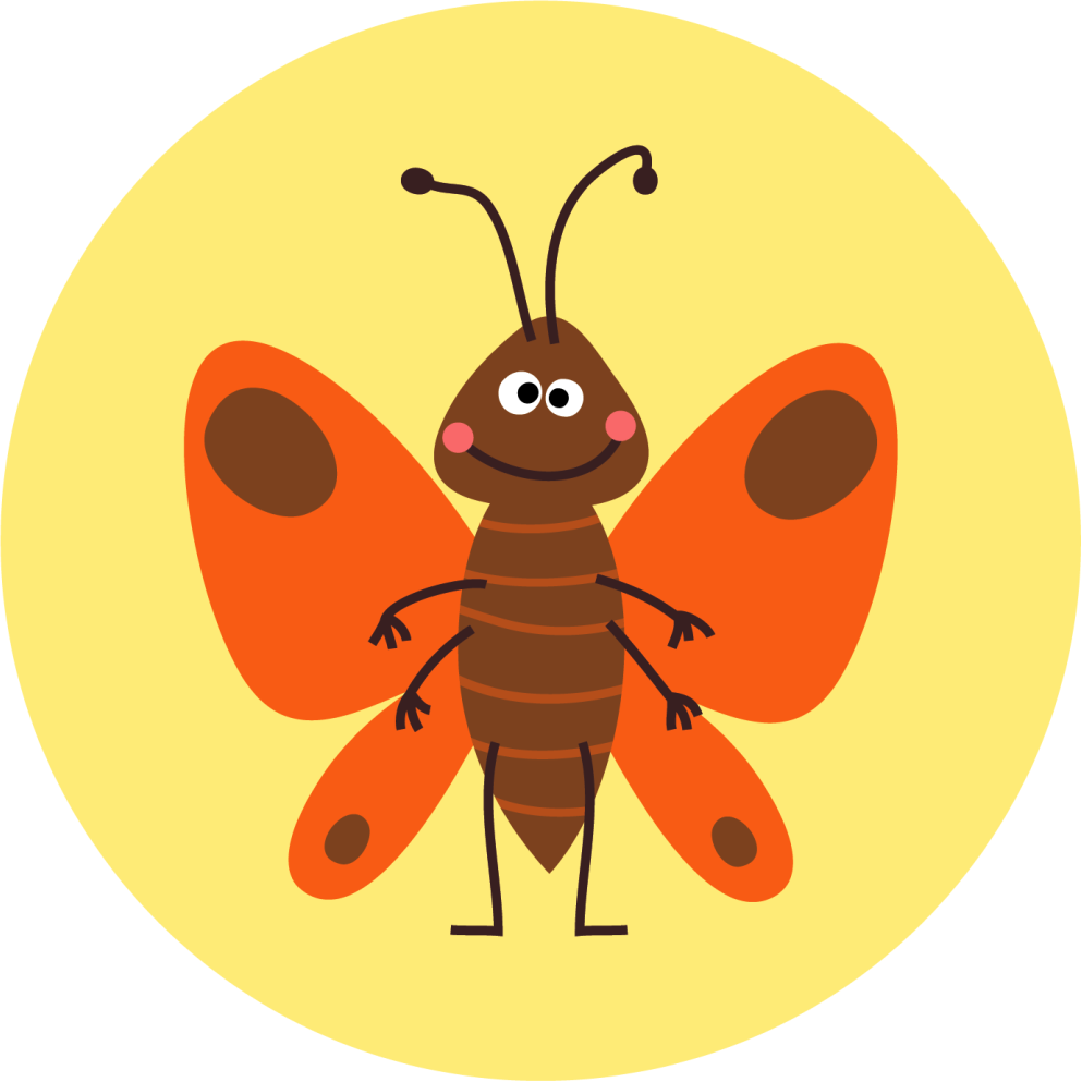 Cheerful Butterfly Character kids carpet - TenStickers