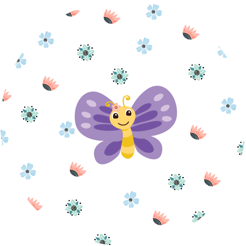 Purple butterfly design kids carpet - TenStickers