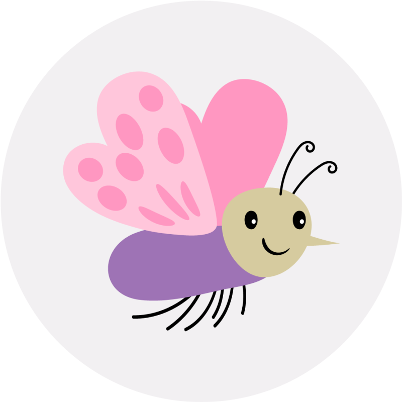 Cute Butterfly Character kids carpet - TenStickers