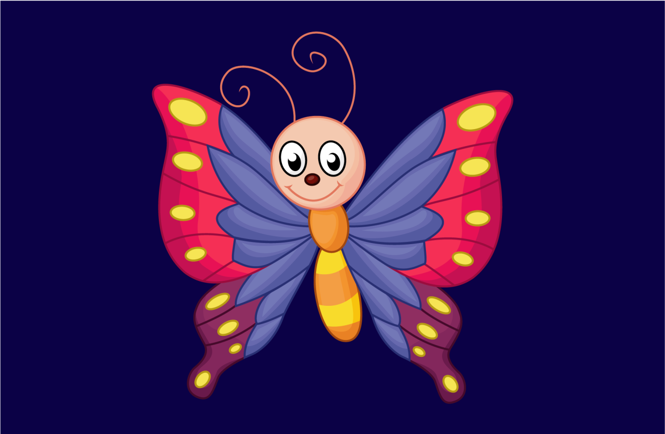 Happy butterfly flying kids carpet - TenStickers