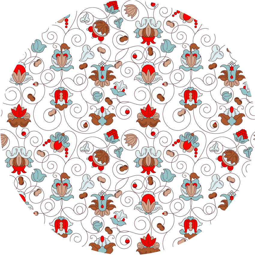 Circular Botanical Spiral Accent floral rug - TenStickers