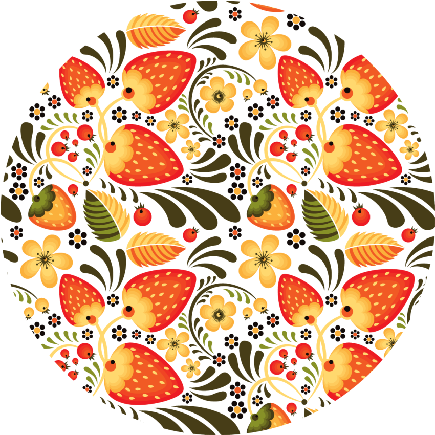 Strawberries and golden plants ethnic rug - TenStickers