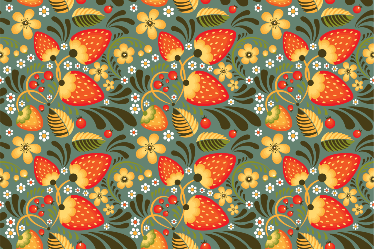 Bright Floral Pattern kitchen mat - TenStickers