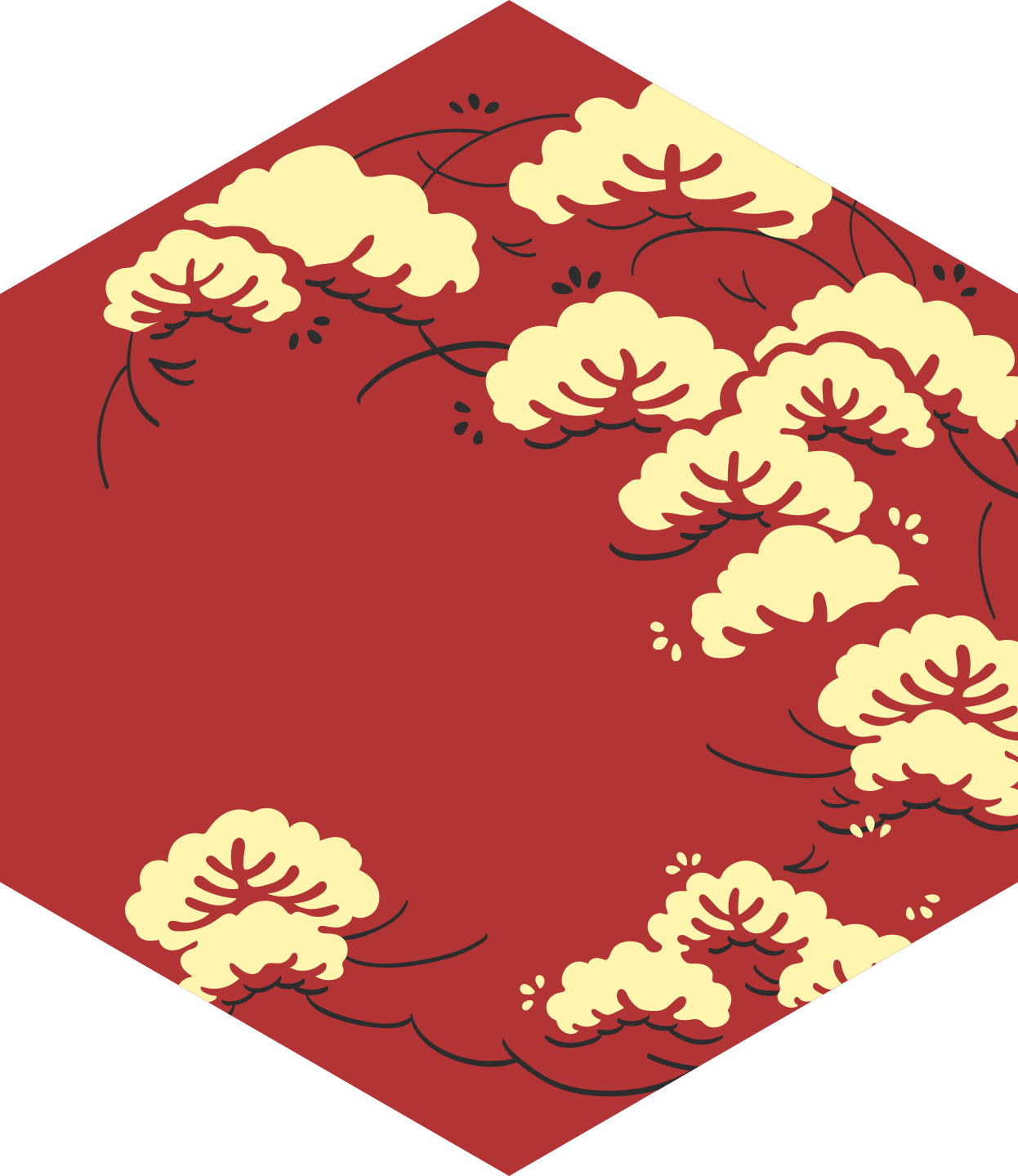 Floral rug with cloud floral design - TenStickers