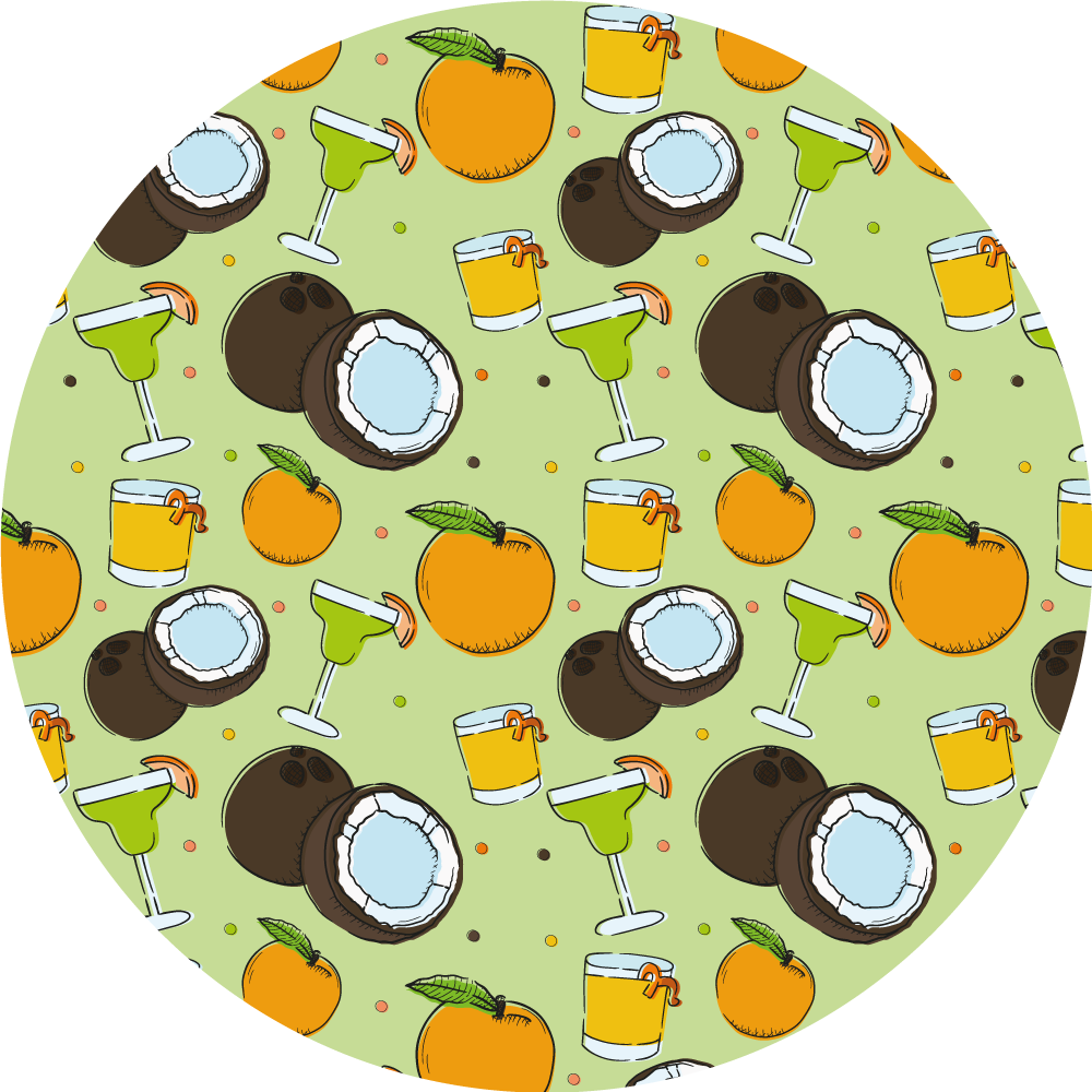 Coconut Cocktail Fun circular rug - TenStickers