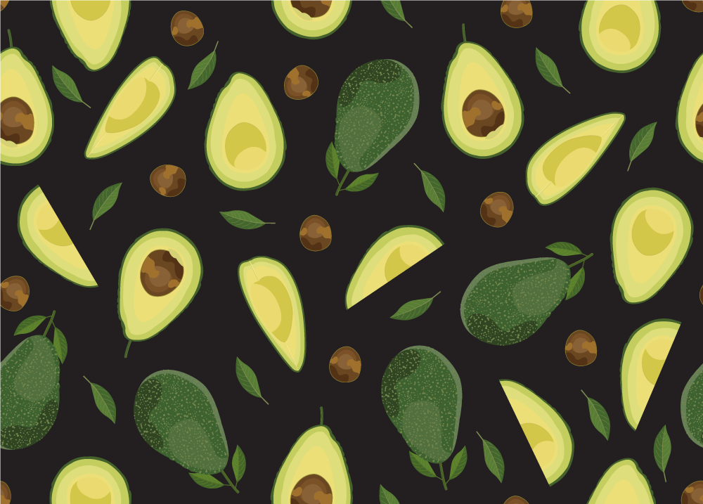 Avocado Motif kitchen mat - TenStickers