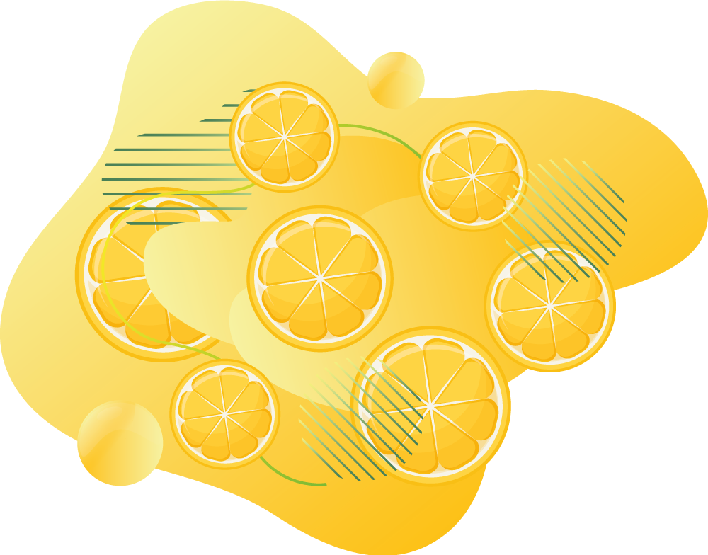 Lively citrus pattern kitchen mat - TenStickers