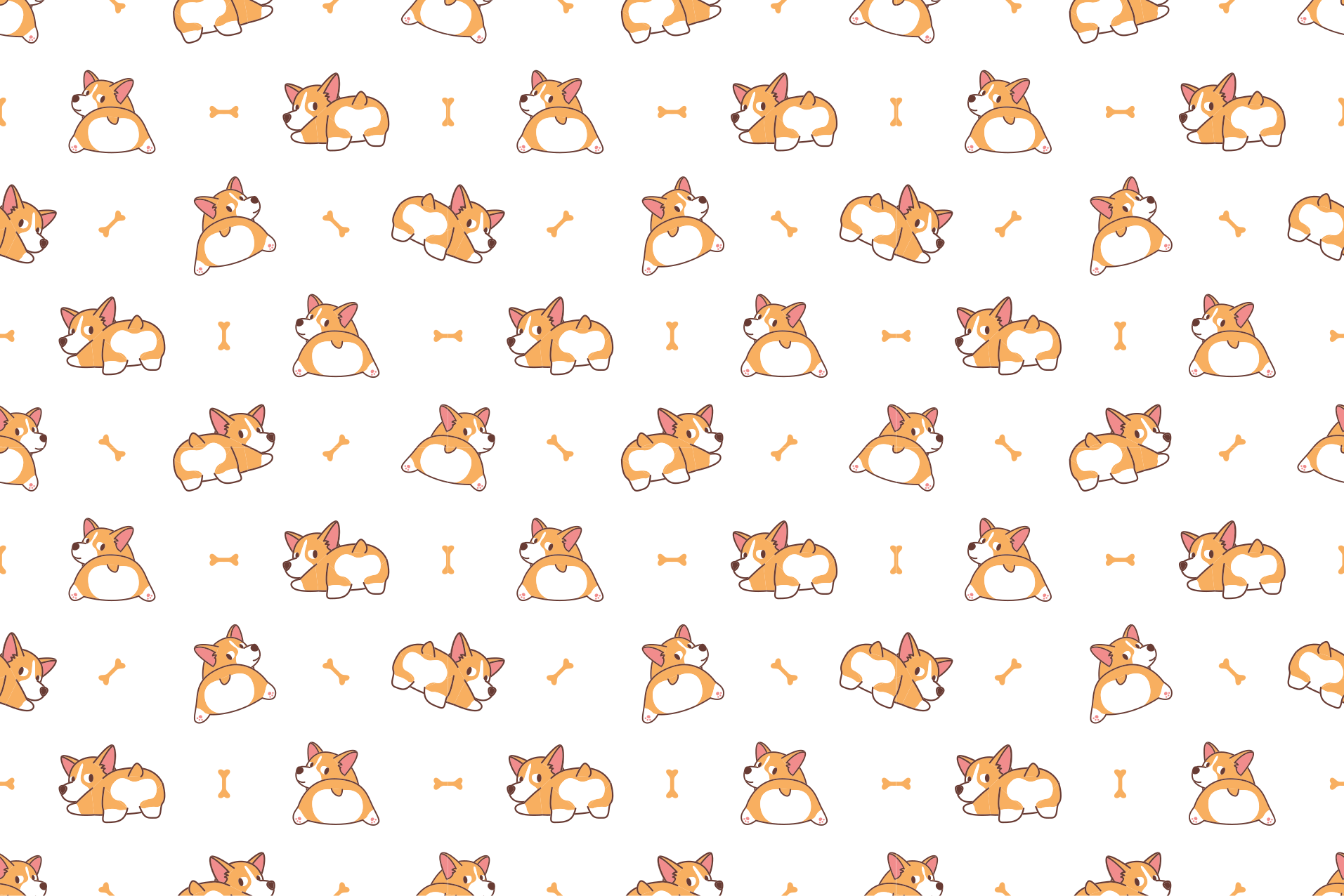 Cute Corgi characters  kids carpet - TenStickers