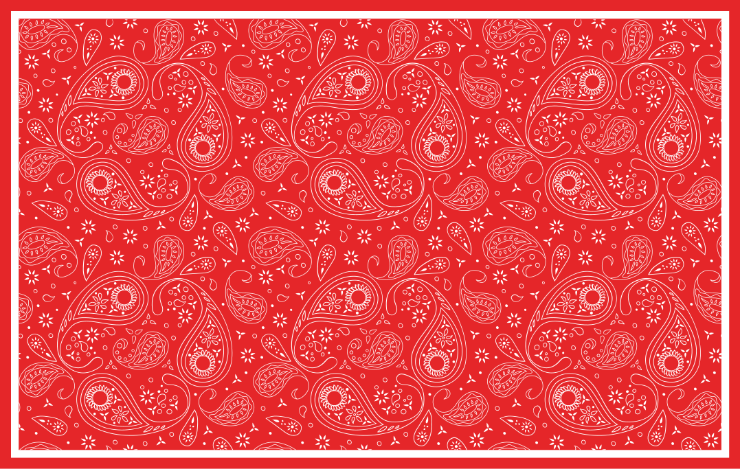 Red paisley pattern map rug - TenStickers