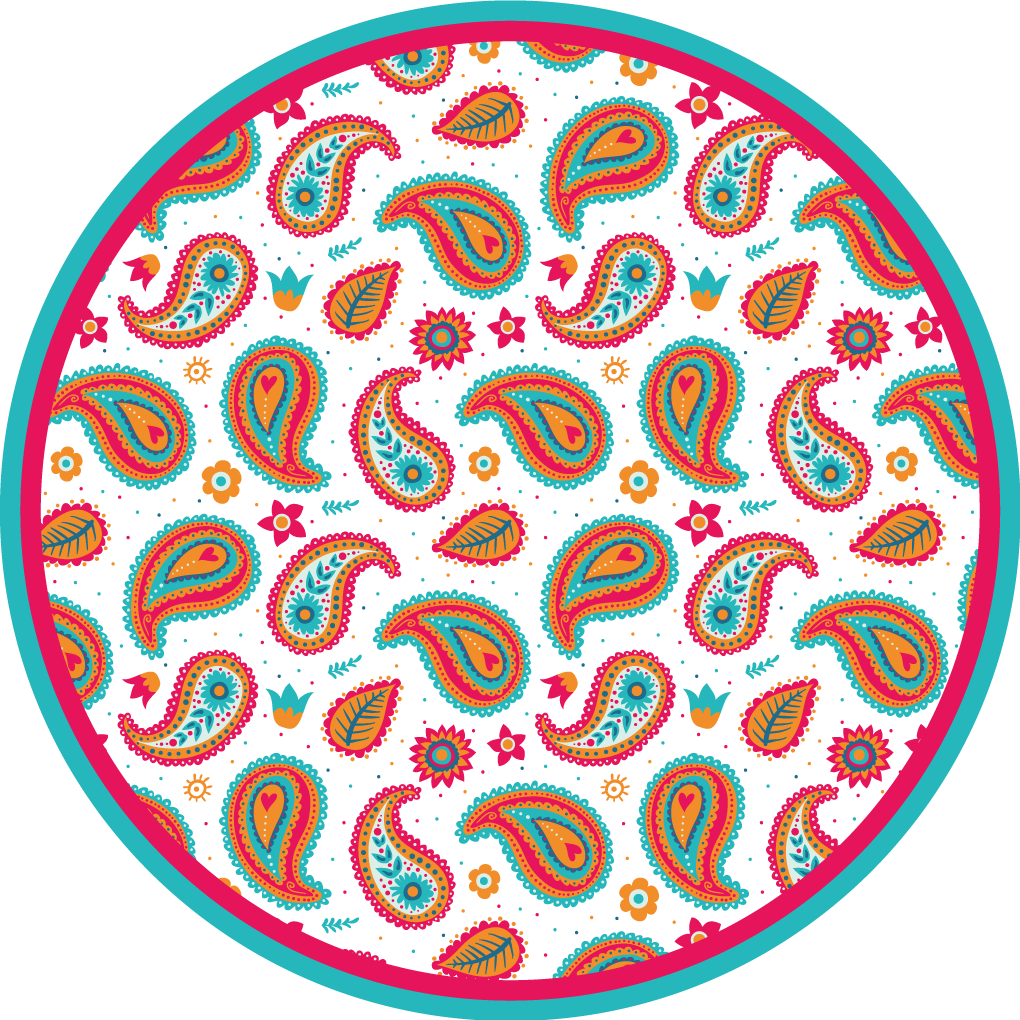 Vibrant paisley motif ethnic rug - TenStickers