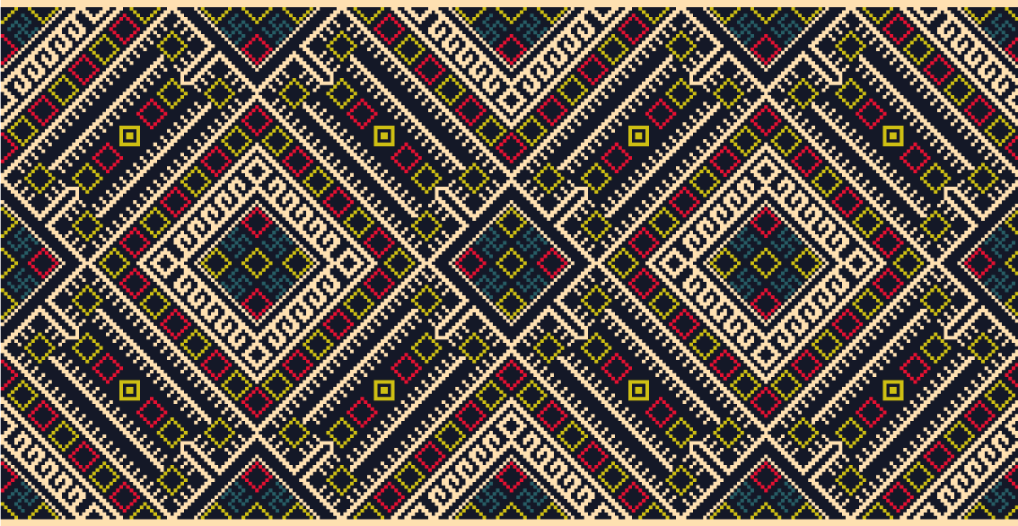 Vibrant Geometric Components ethnic rug - TenStickers