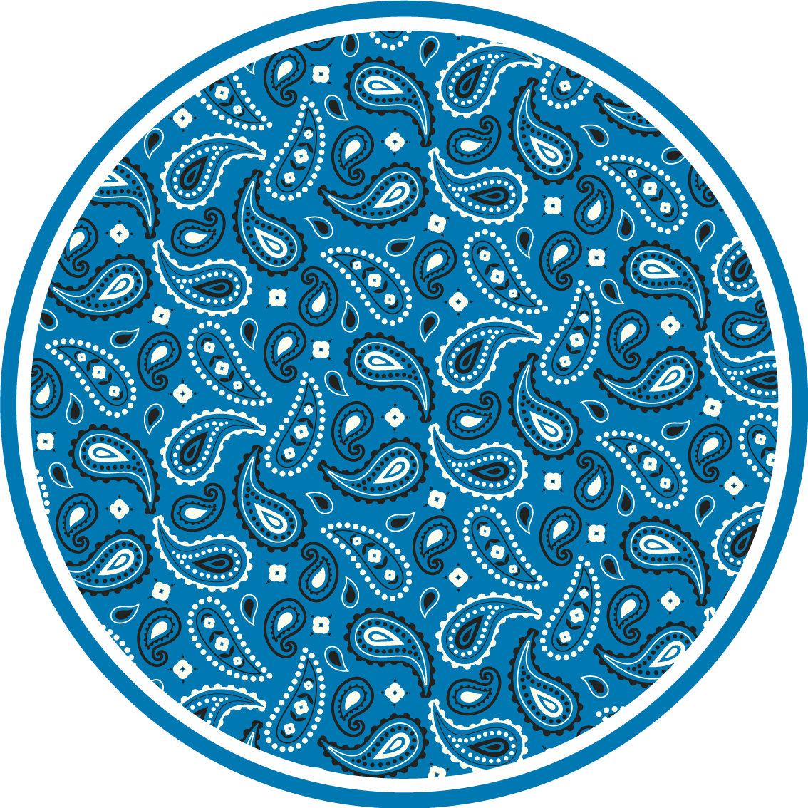 Blue printed Paisley ethnic rug - TenStickers