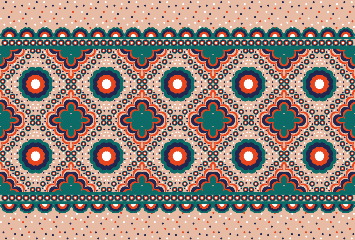 Bold Floral Motif ethnic rug - TenStickers