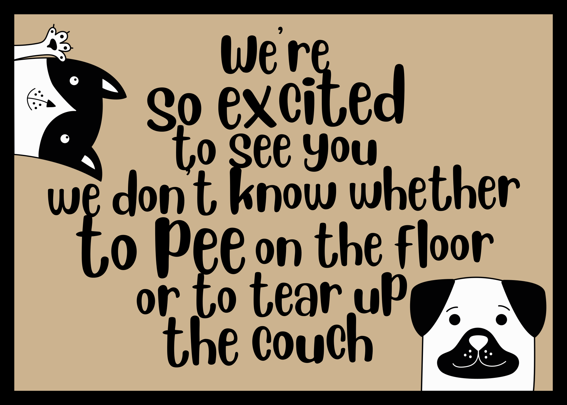 Excited Pups Greeting quote rug - TenStickers