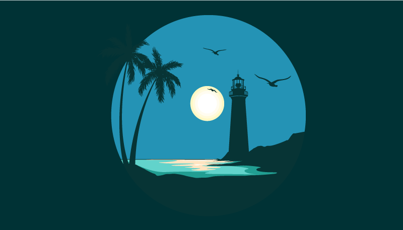 Coastal Lighthouse Scene nature rug - TenStickers