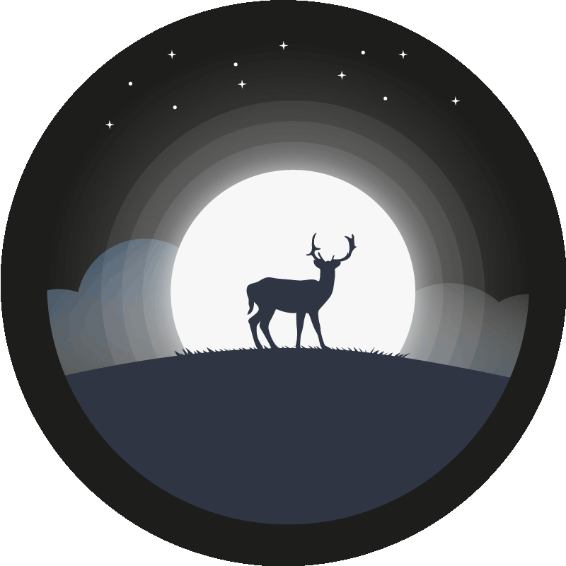 Stag Under Moon circular rug - TenStickers