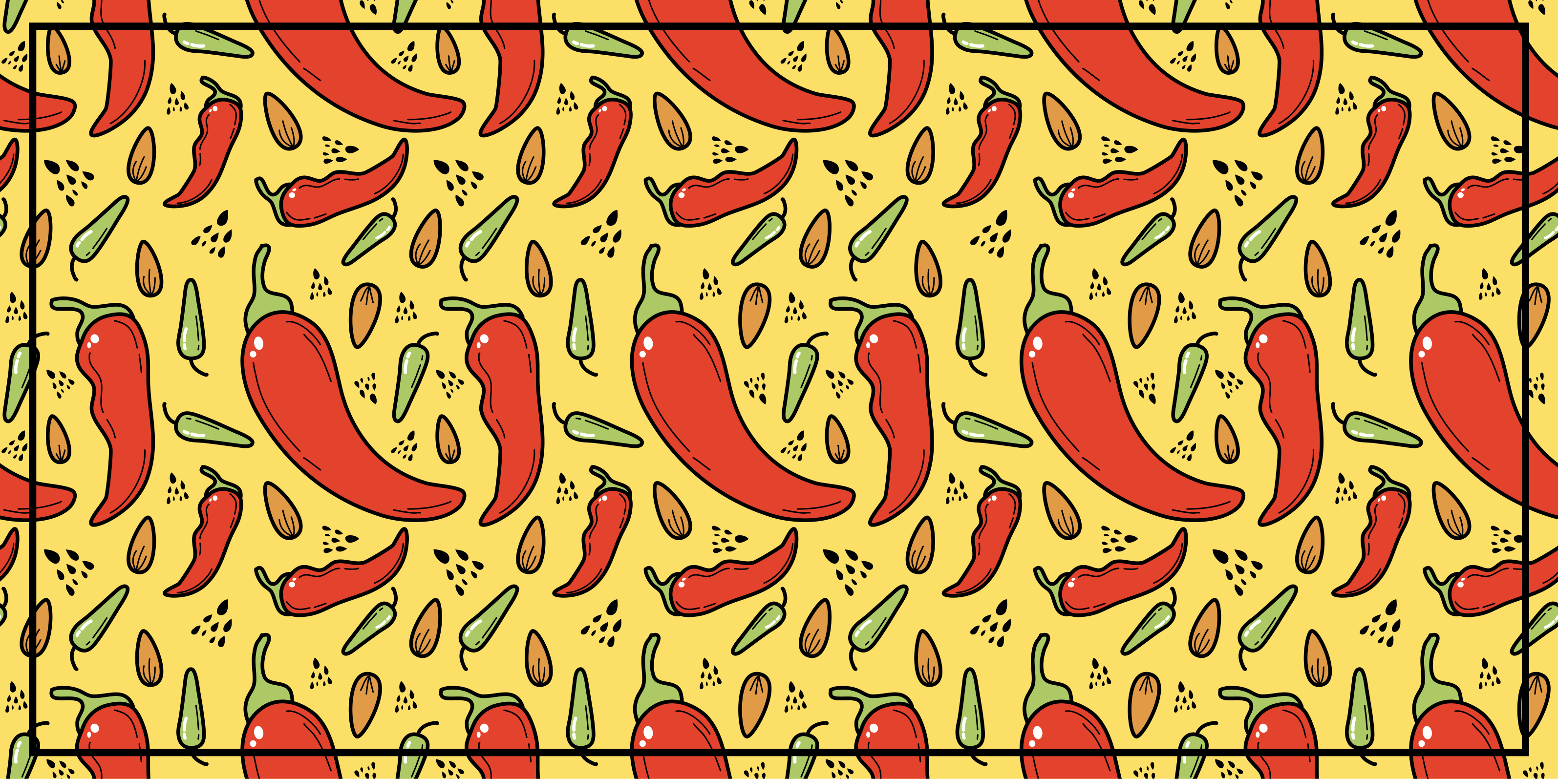 Spicy Pepper Pattern kitchen mat - TenStickers