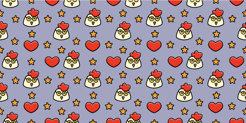 Charming Chicken Hearts animal mat - TenStickers