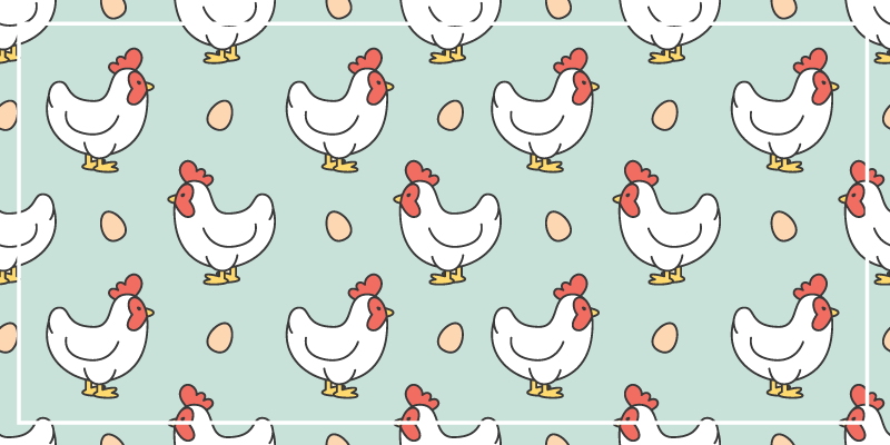 Chickens and Ova kitchen mat - TenStickers
