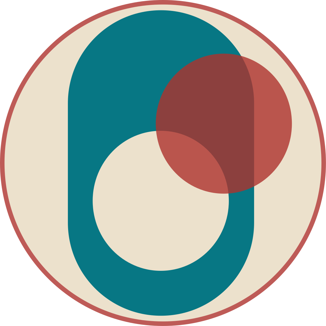 Two circles abstract art geometric rug - TenStickers