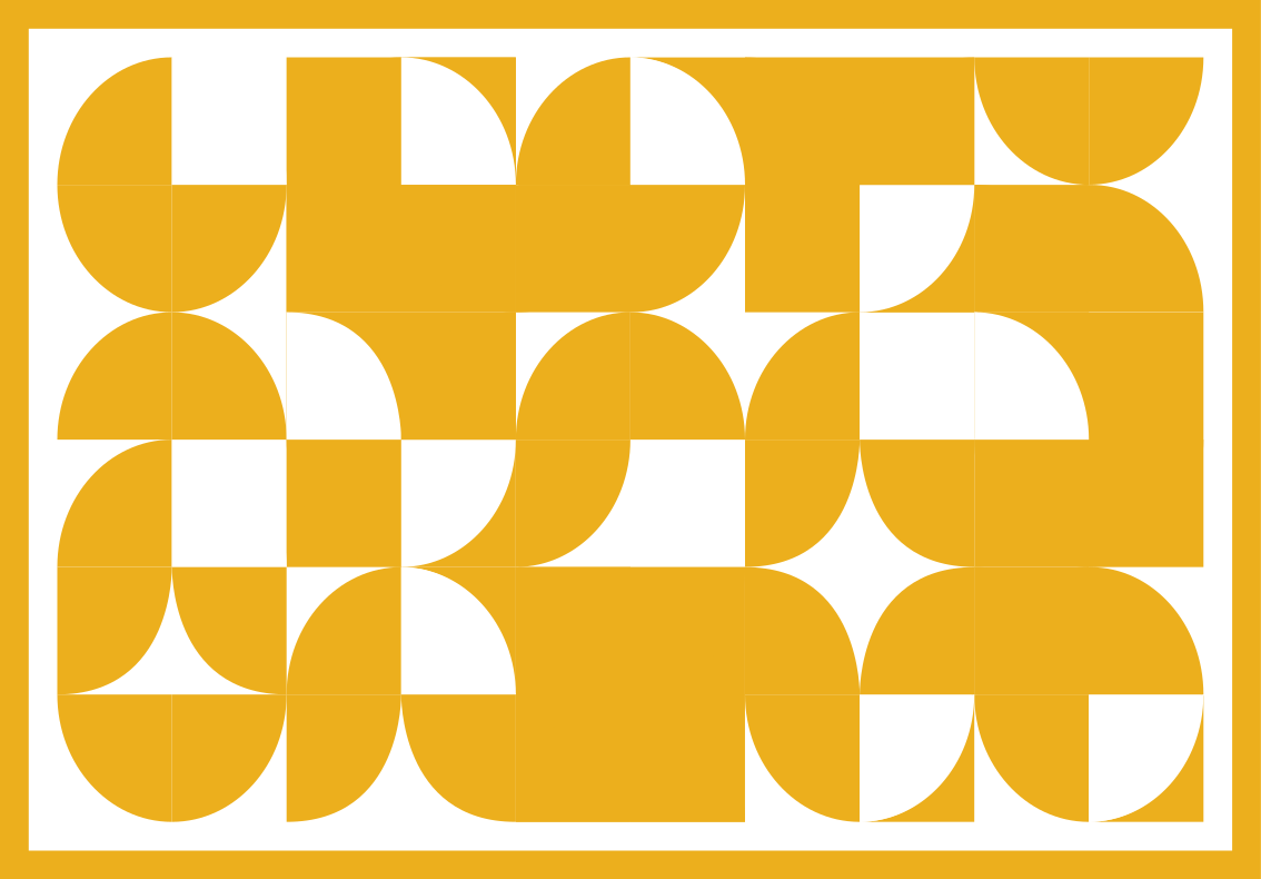 Bold Yellow Shapes geometric rug - TenStickers