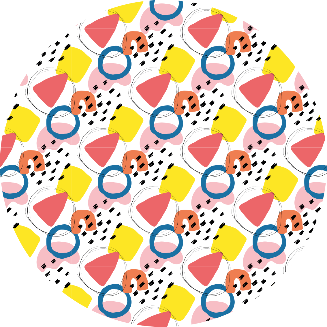 Vibrant Shape Arrangements minimalistic rug - TenStickers