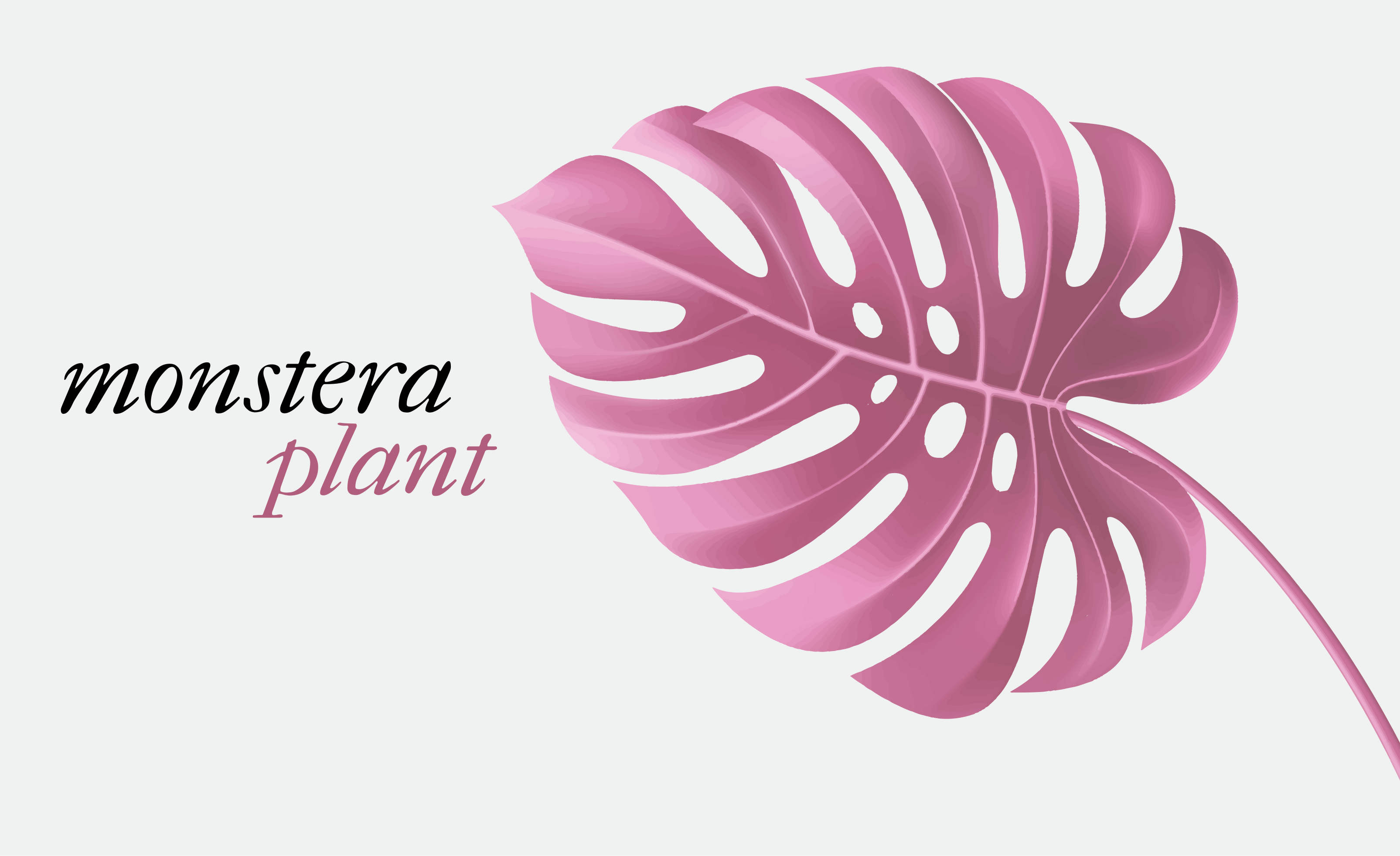 Pink monstera plant floral rug - TenStickers