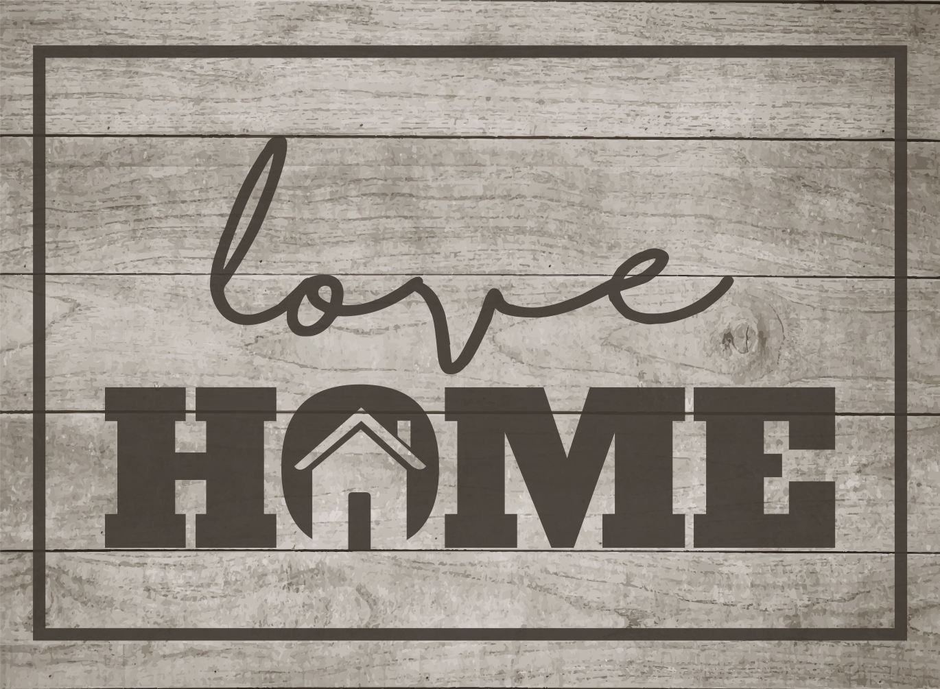 Quote rug wooden love home - TenStickers