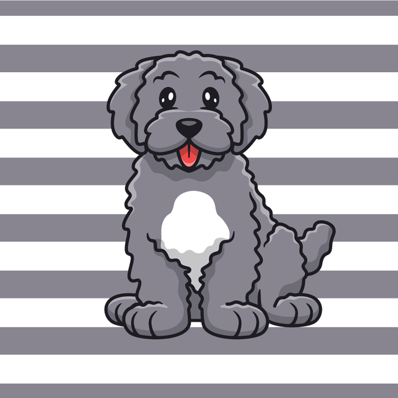 Cute Dog Illustration animal mat - TenStickers
