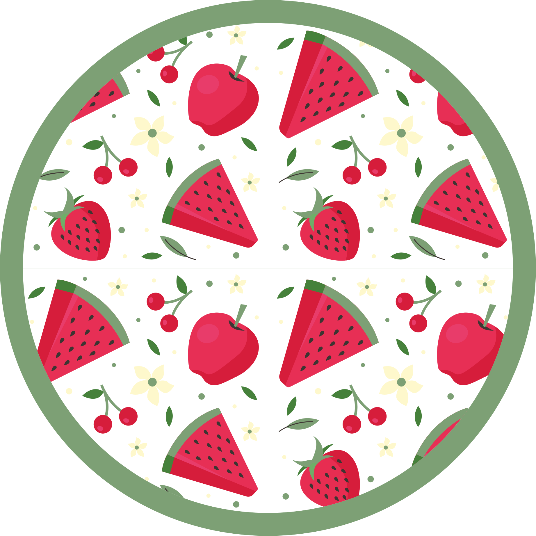 Fruit Floral Pattern kitchen mat - TenStickers