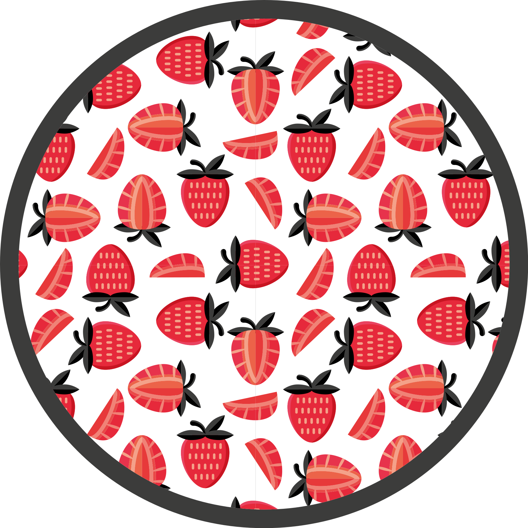 Strawberry Illustration kitchen mat - TenStickers