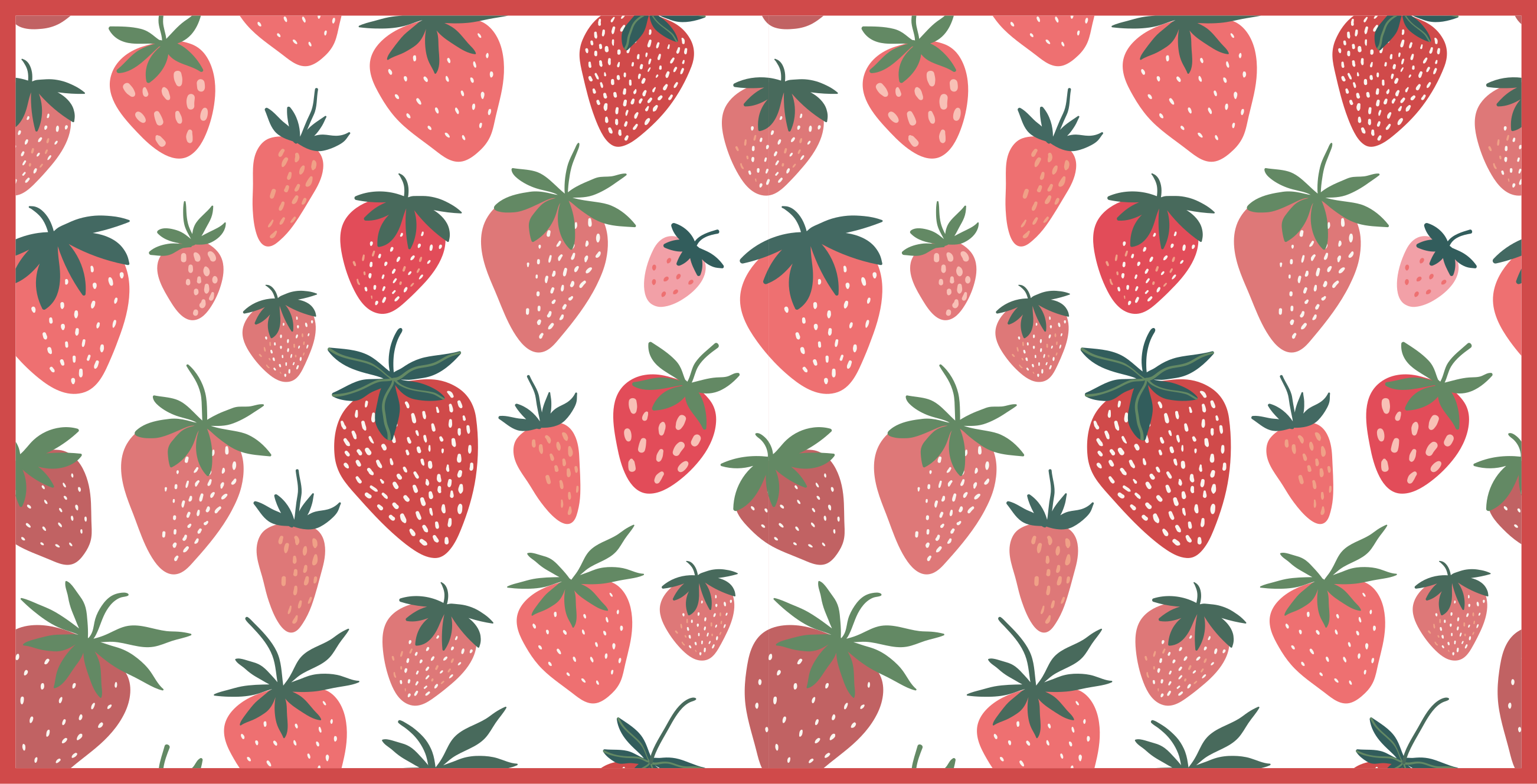 Juicy Strawberries Delight kitchen mat - TenStickers