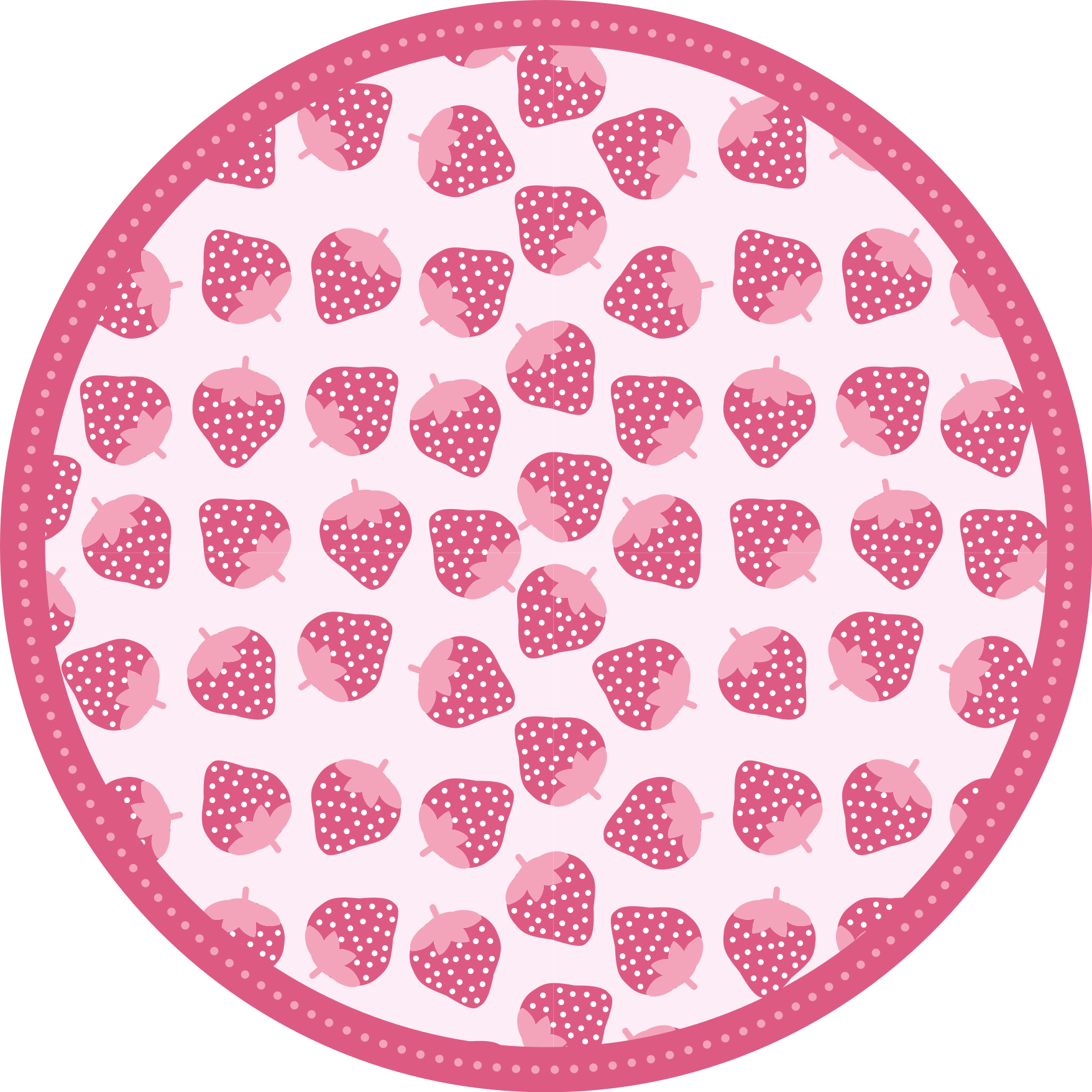 Sweet Strawberry Pattern kitchen mat - TenStickers