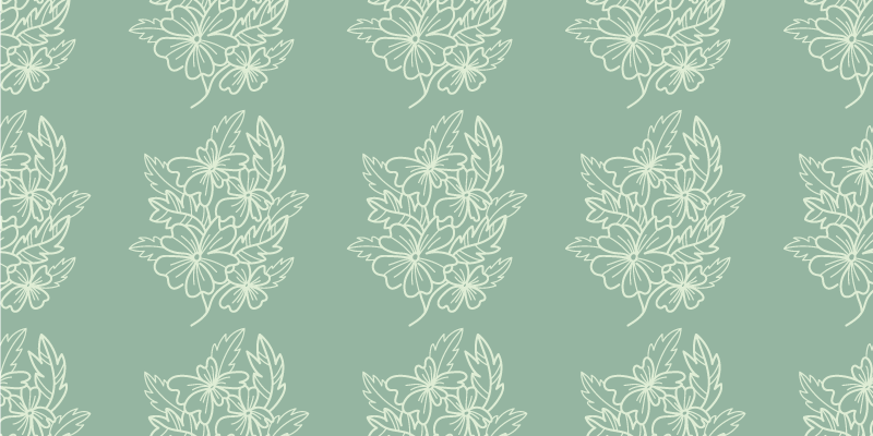 Green minimalist nice flower kitchen floor mat - TenStickers