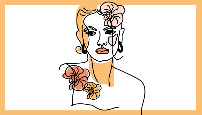 Stylish Floral Portrait modern rug - TenStickers