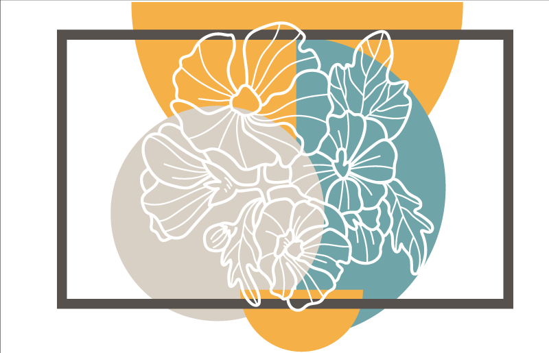 Floral rug with contemporary floral design - TenStickers