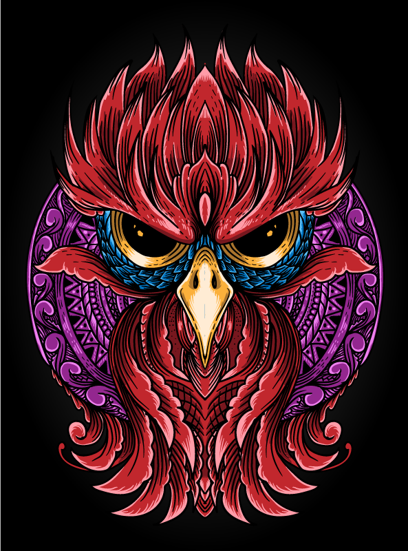 Elaborate owl emblem animal mat - TenStickers