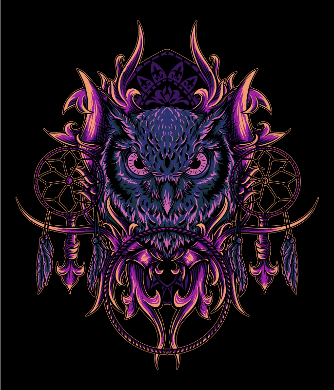 Owl Dreamcatcher Art animal mat - TenStickers