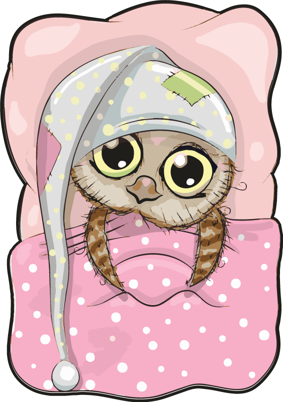 Cute Sleeping Owl kids carpet - TenStickers